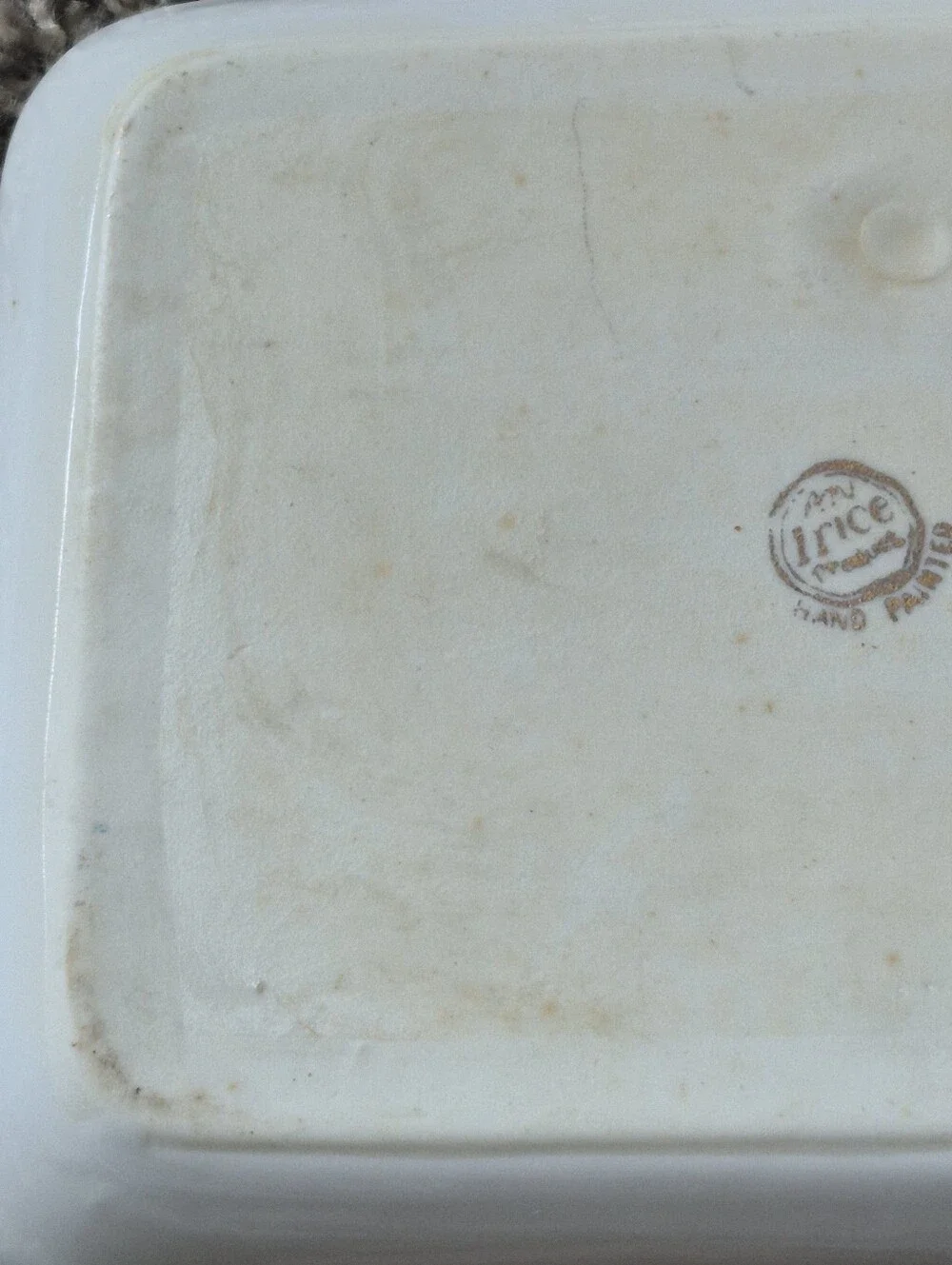 Floral I.W. Rice Company Pink Rose Gold-Accented Porcelain Dresser Tray